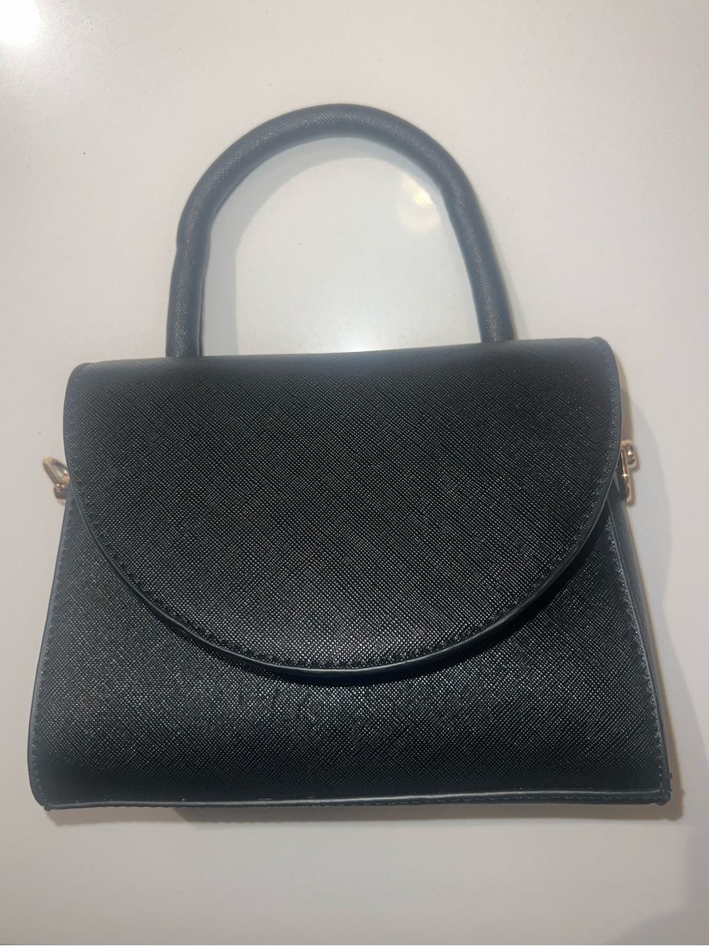 Olga Berg Black Structured Top-Handle Bag